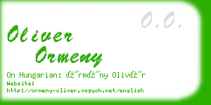 oliver ormeny business card